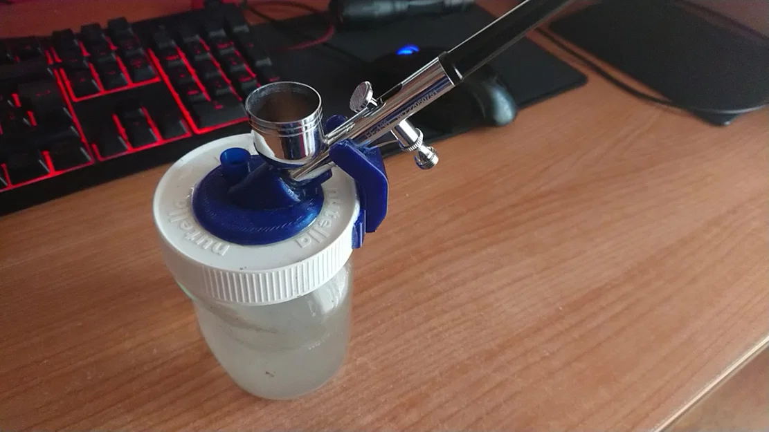 Nắp in 3D làm trạm vệ sinh Airbrush từ hũ Nutella - Image 1