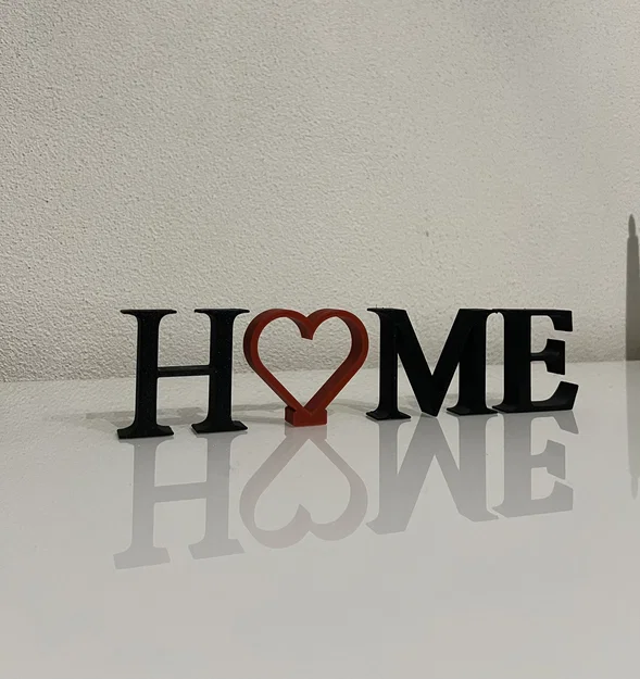 Mô hình trang trí chữ HOME hình trái tim 3D đơn giản tinh tế - Image 1