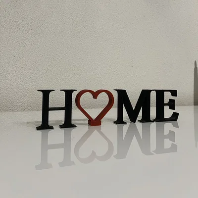 Mô hình trang trí chữ HOME hình trái tim 3D đơn giản tinh tế