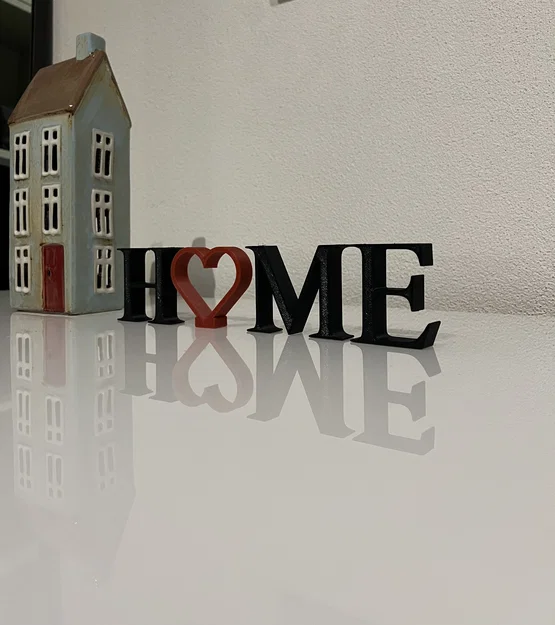 Mô hình trang trí chữ HOME hình trái tim 3D đơn giản tinh tế - Image 2