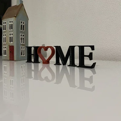 Mô hình trang trí chữ HOME hình trái tim 3D đơn giản tinh tế