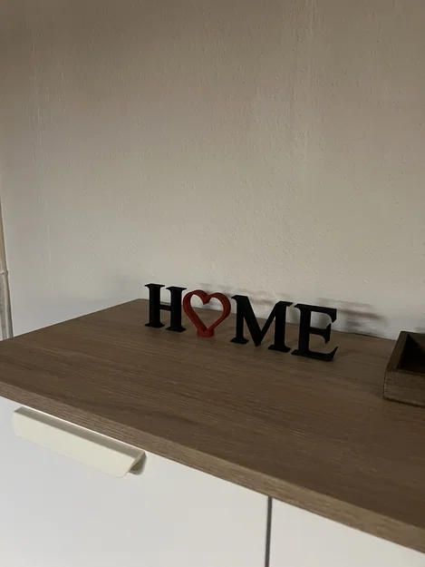 Mô hình trang trí chữ HOME hình trái tim 3D đơn giản tinh tế - Image 3