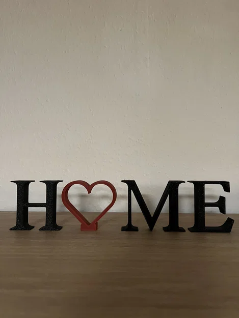 Mô hình trang trí chữ HOME hình trái tim 3D đơn giản tinh tế - Image 4