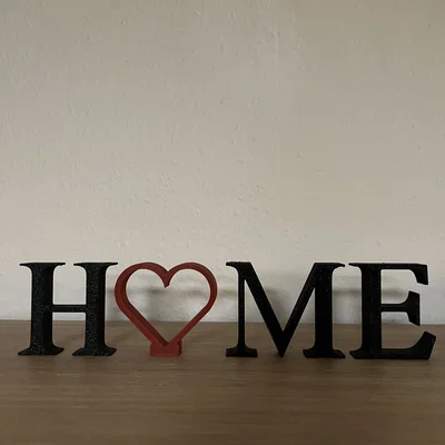 Mô hình trang trí chữ HOME hình trái tim 3D đơn giản tinh tế