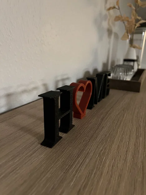 Mô hình trang trí chữ HOME hình trái tim 3D đơn giản tinh tế - Image 5
