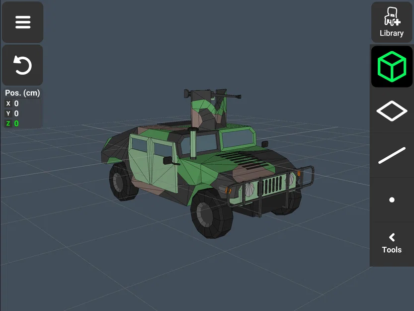 Mô hình xe quân sự Army vehicle in 3D phong cách Low Poly - Image 1
