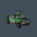 Mô hình xe quân sự Army vehicle in 3D phong cách Low Poly - Thumbnail 1