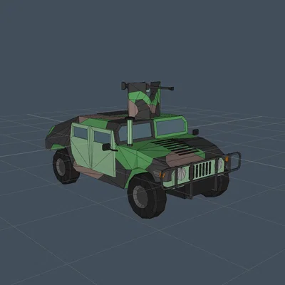 Mô hình xe quân sự Army vehicle in 3D phong cách Low Poly