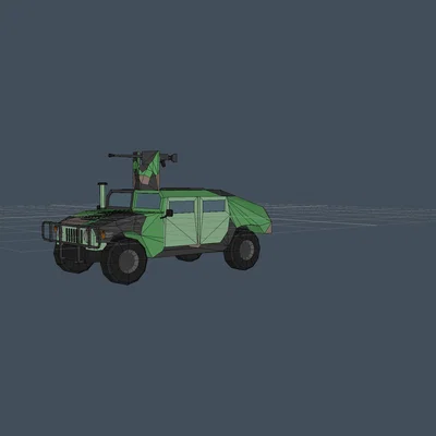 Mô hình xe quân sự Army vehicle in 3D phong cách Low Poly