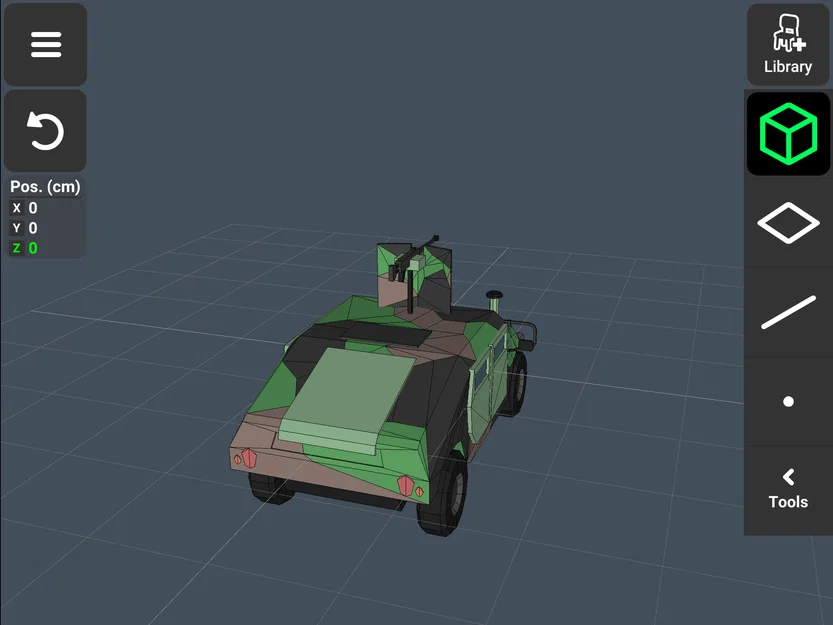 Mô hình xe quân sự Army vehicle in 3D phong cách Low Poly - Image 3