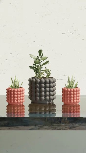 Chậu Cây Họa Tiết Bong Bóng Độc Đáo - Plant Pot with Bubbles - Image 3
