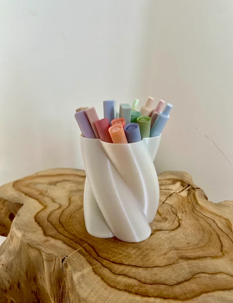 Ống cắm bút xoắn ốc (Twisted Marshmallow) - Trang trí bàn làm việc - Image 2