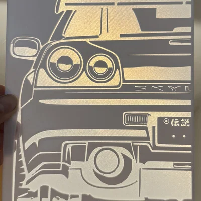 Mô hình tranh treo tường Nissan Skyline R34 in 3D cực chất