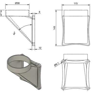 Adapter ống thoát khí cho Bambu Lab X1 (Bambu Lab X1 Exhaust Vent Adapter)