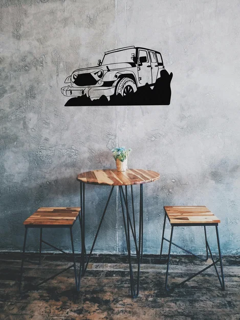 Mô hình trang trí tường Jeep Off-road nghệ thuật in 3D - Image 1