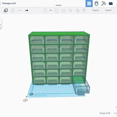 Kệ lưu trữ 24 ngăn kéo (24 drawer storage unit)