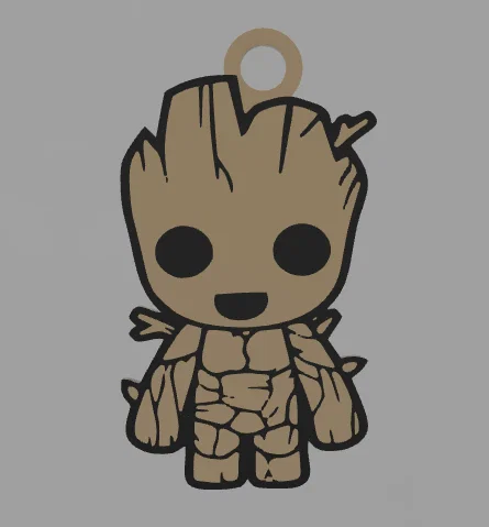 Móc khóa Baby Groot 3D tối giản: File in nhanh, cực đẹp - Image 2