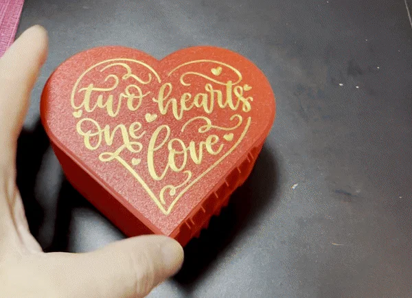 Hộp Trái Tim Print-in-Place “Two Hearts One Love” - Image 1