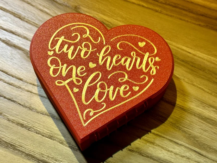 Hộp Trái Tim Print-in-Place “Two Hearts One Love” - Image 6