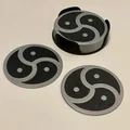 Bộ lót ly Triskelion kèm giá đỡ (Triskelion Coasters with Stand) - Thumbnail 1