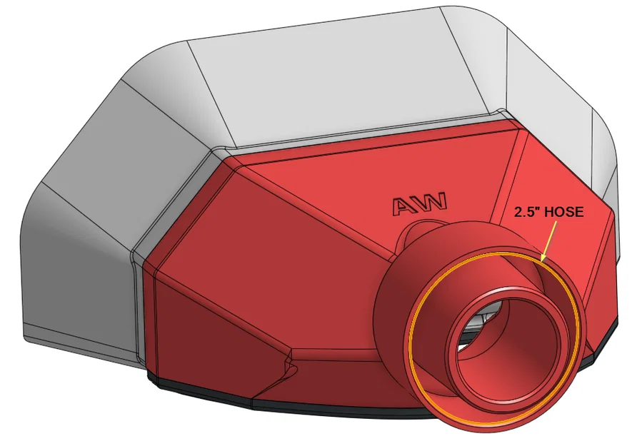 Bộ Hút Bụi In 3D Khi Khoan/Cắt – cập nhật đầu nối ống hút bụi 2.5" - Image 1