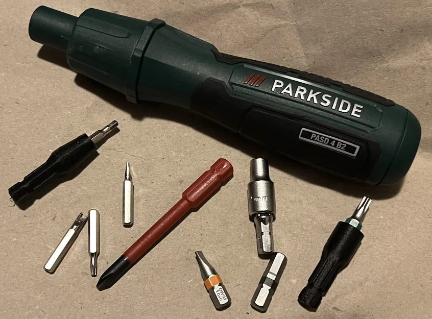 Adapter bit (1/4" & 4mm) cho Parkside Cardless Screwdriver 4V PASD 4 B2 - Image 1