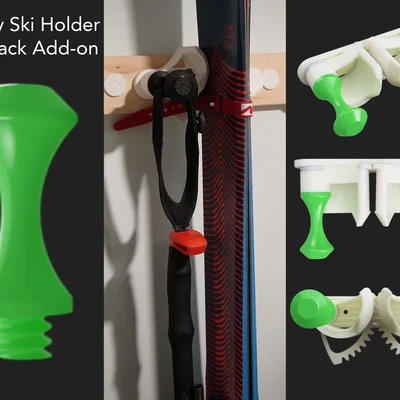 Phụ kiện in 3D gắn gậy trượt tuyết cho giá treo Gravity Ski Holder