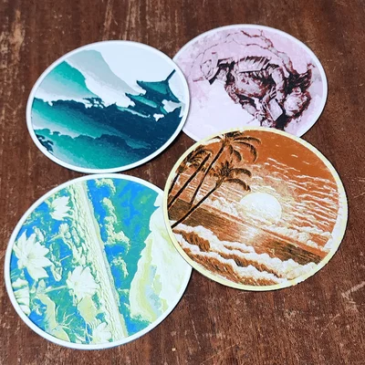 Hueforge Coasters – Lót Ly In 3D Từ AI Art