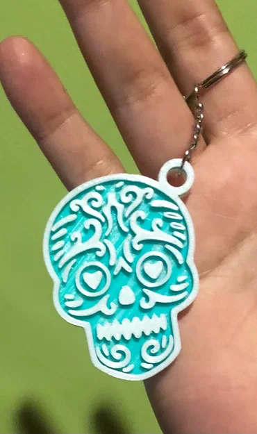 Móc khóa Skull Keychain 2.0 - Phụ kiện in 3D phong cách Sugar Skull - Image 1