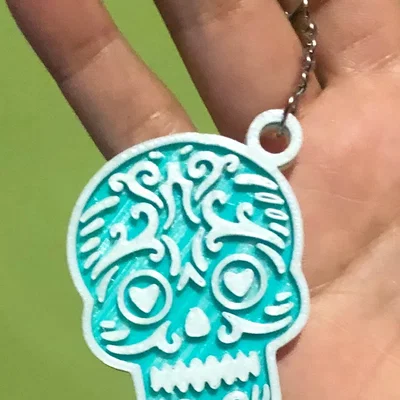 Móc khóa Skull Keychain 2.0 - Phụ kiện in 3D phong cách Sugar Skull