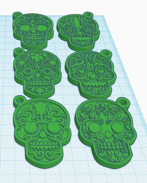Móc khóa Skull Keychain 2.0 - Phụ kiện in 3D phong cách Sugar Skull - Image 2
