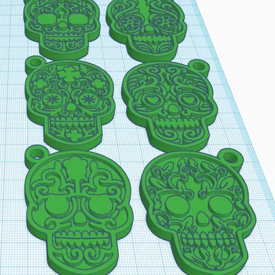Móc khóa Skull Keychain 2.0 - Phụ kiện in 3D phong cách Sugar Skull