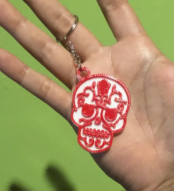 Móc khóa Skull Keychain 2.0 - Phụ kiện in 3D phong cách Sugar Skull - Image 3
