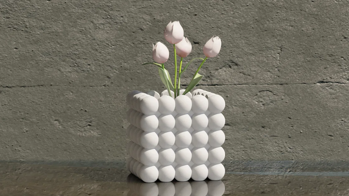 Chậu hoa trang trí Bubble 5x5: Mẫu in 3D đẹp mắt cho ngôi nhà - Image 1