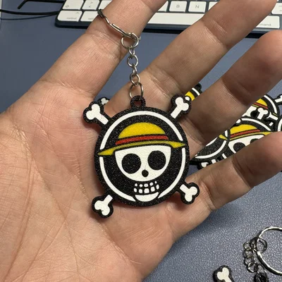 Móc khóa One Piece 4 màu in 3D cực chất cho fan Mũ Rơm