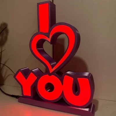 Đèn LED “I Love You” (I Love You LED Lampe) dùng Wemos D1 Mini & WLED