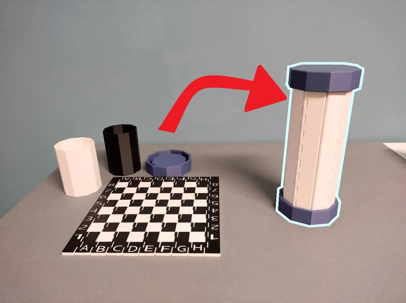 Bàn cờ vua cuộn gập có ngăn chứa (Chessboard foldable with storage) - Image 1