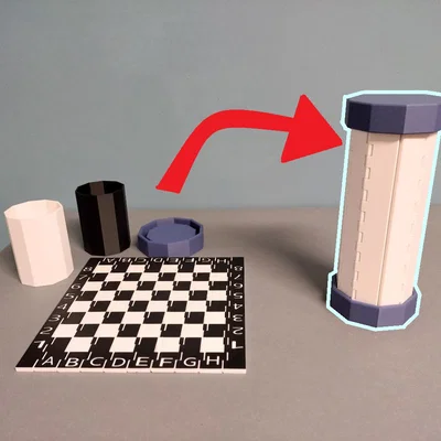 Bàn cờ vua cuộn gập có ngăn chứa (Chessboard foldable with storage)