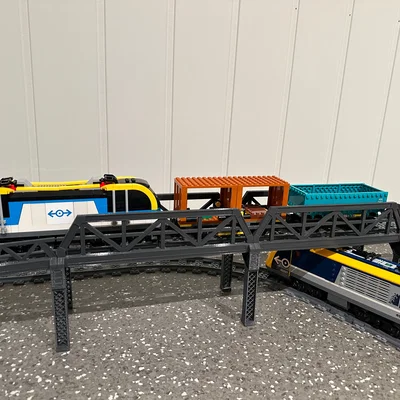 Cầu tàu LEGO City (Train Bridge) kèm ramp lên/xuống