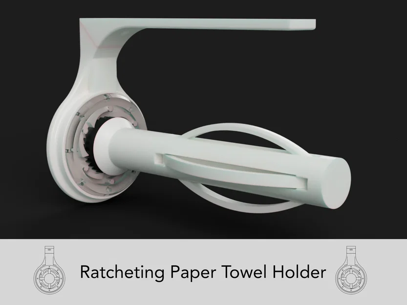 Giá đỡ giấy cuộn có cơ chế bánh cóc (Ratcheting paper towel holder) - Image 1