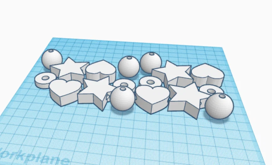 Bộ Sưu Tập Hạt Cườm In 3D Độc Đáo: Hình Trái Tim, Ngôi Sao, Hạt Tròn - Image 1