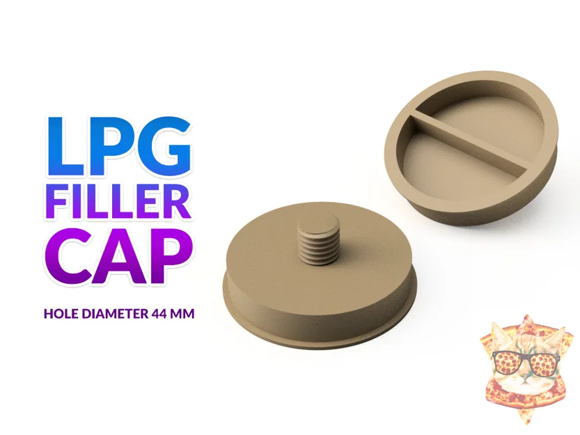 Nắp đậy lỗ nạp khí LPG đường kính 44 mm (Thiết kế in 3D) - Image 1