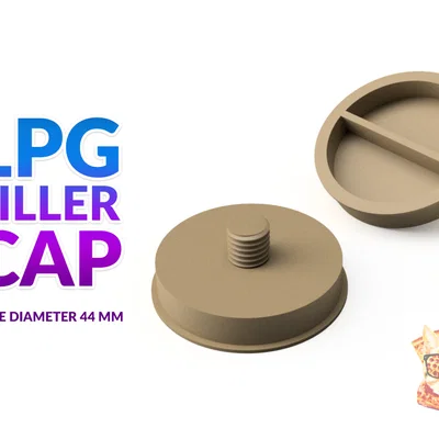 Nắp đậy lỗ nạp khí LPG đường kính 44 mm (Thiết kế in 3D)