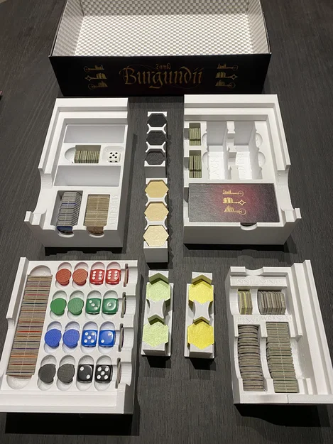 Khay in 3D đựng linh kiện board game The Castles of Burgundy (2019) - Image 1