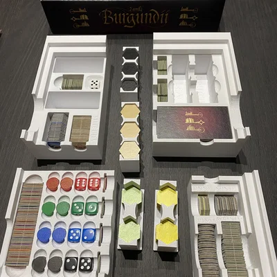 Khay in 3D đựng linh kiện board game The Castles of Burgundy (2019)