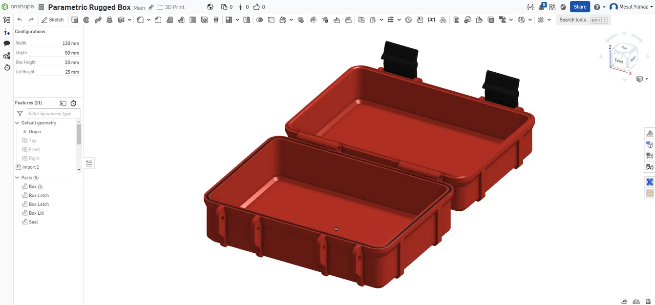 Mô hình hộp Rugged Box trên Onshape - Image 1