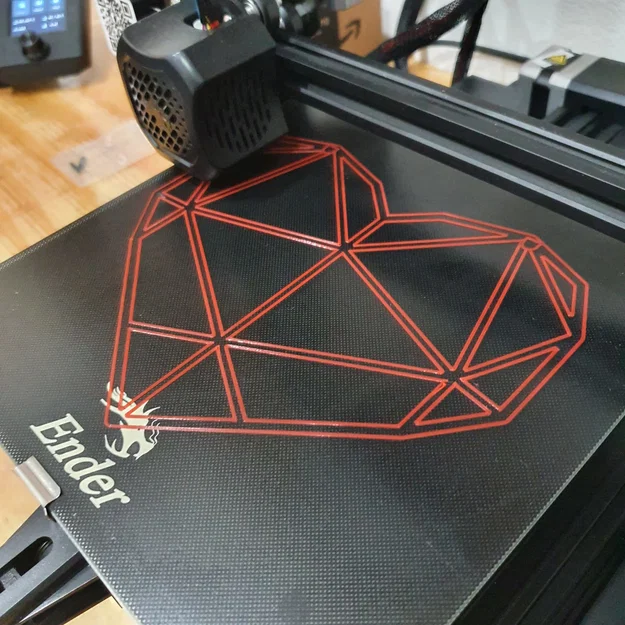 Mẫu in 3D Trái tim Polygon (Polygon Heart) trang trí treo tường đẹp - Image 2