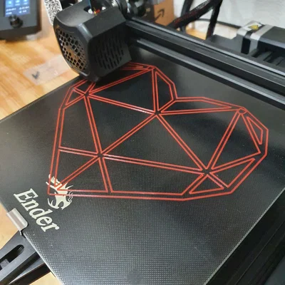Mẫu in 3D Trái tim Polygon (Polygon Heart) trang trí treo tường đẹp