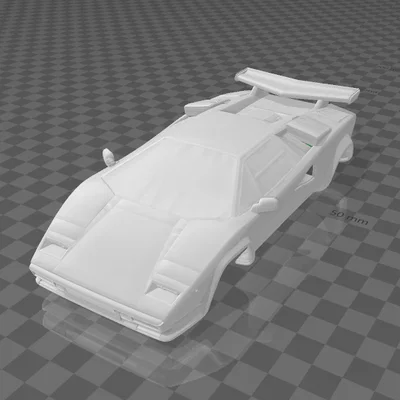 Mô hình 3D Lamborghini Countach Turbo 1985 (Wheelbase 90mm)
