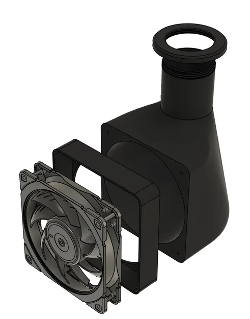 Ống dẫn quạt 120/140mm tùy chỉnh qua lỗ đi dây trên bàn - Image 1